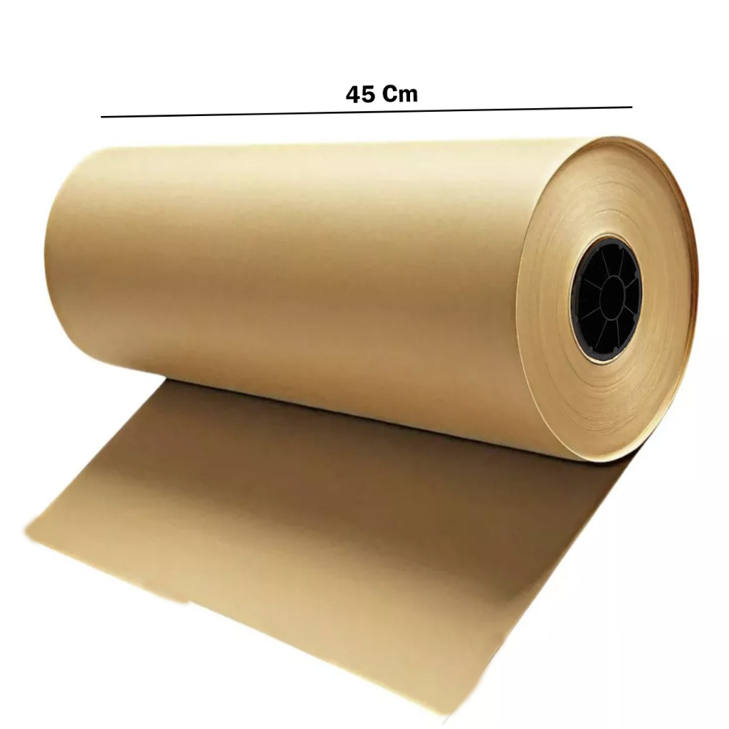 Papel Pardo Bobina Semi Kraft Gaiola 45cm 50 Metros Pintura Fundo de Gaiola PET Resistente absorve