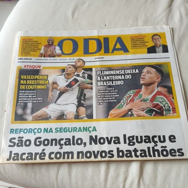 jornal o dia completo Vasco fluminense Thiago Silva gabigol Igor jansen hulk Karen hills Renato goes simony
