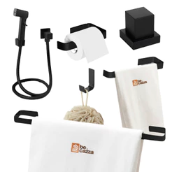 Kit Acessórios de Banheiro Lavabo Preto + Ducha Higiênica + Acabamento de Registro Deca 1/2 3/4