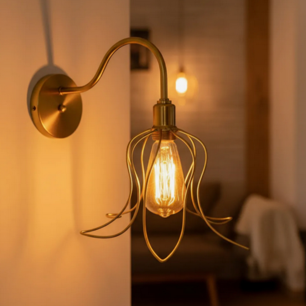 Luminária Arandela De Parede Tulipa Pendente Lustre  Aramado Moderno em Oferta na Shopee