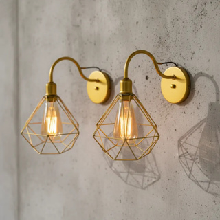 Luminária de Parede Arandela Retro Diamante Aramado Moderno Casa Varanda Area Gourmet em Oferta na Shopee