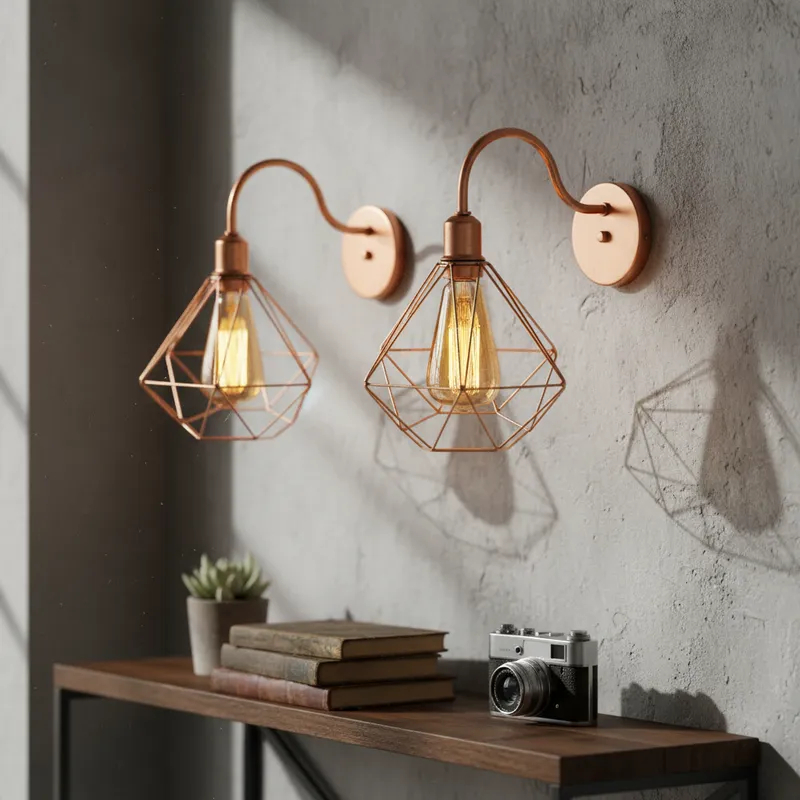 Arandela De Parede Retrô Diamante Luminária Moderna Vintage Industrial 127V/220V em Oferta na Shopee