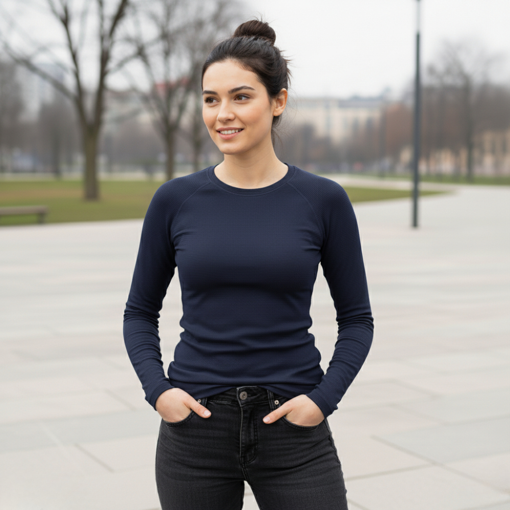 Blusa Térmica Feminina Proteção UV50+ Poliamida Premium Toque Macio Respirável Academia