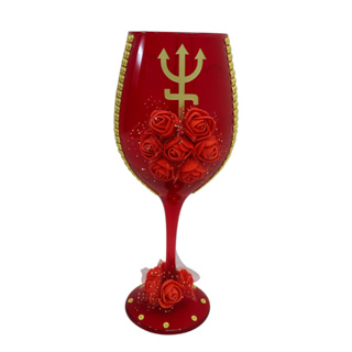 Taça Luxo Altar Pomba Gira Rosas Vermelhas  490ml em Vidro em Oferta na Shopee