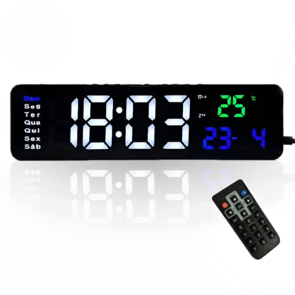 Relógio E Cronômetro Digital De Parede Mesa Led Com Controle Relógio de Mesa Casa Decoração em Oferta na Shopee