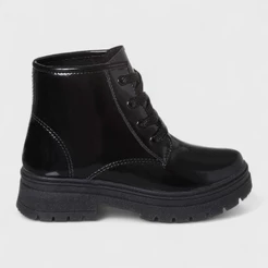 Bota Coturno Infantil Menina Preto Verniz Botinha Blogueirinha Original 28 A 34