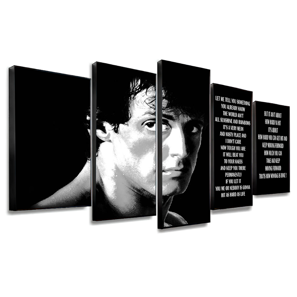 Quadro Decorativo Rocky Balboa Motivacional Mosaico Sylvester Stallone