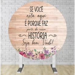 Capa para Painel Redondo Sublimado Boas Vindas