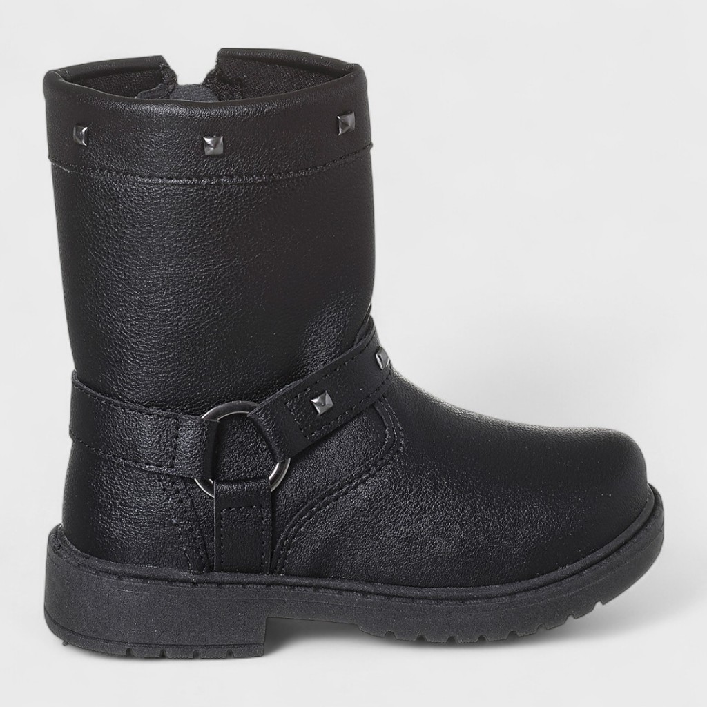Bota Texana Cano Médio Infantil Feminino Meninas Solado Tratorado Antiderrapante Fecho De Correr em Oferta na Shopee