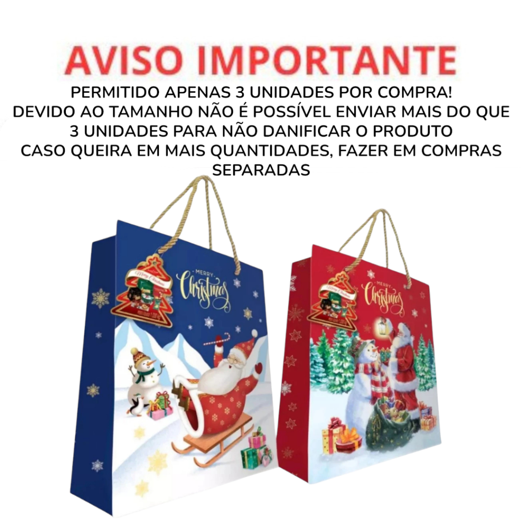 Cesta De Natal Sacola Glitter Santa Edwiges 1,11kg