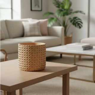 Cachepot Adorno Pequeno Cimento Textura Palha 13,5x13,5 A Cm em Oferta na Shopee