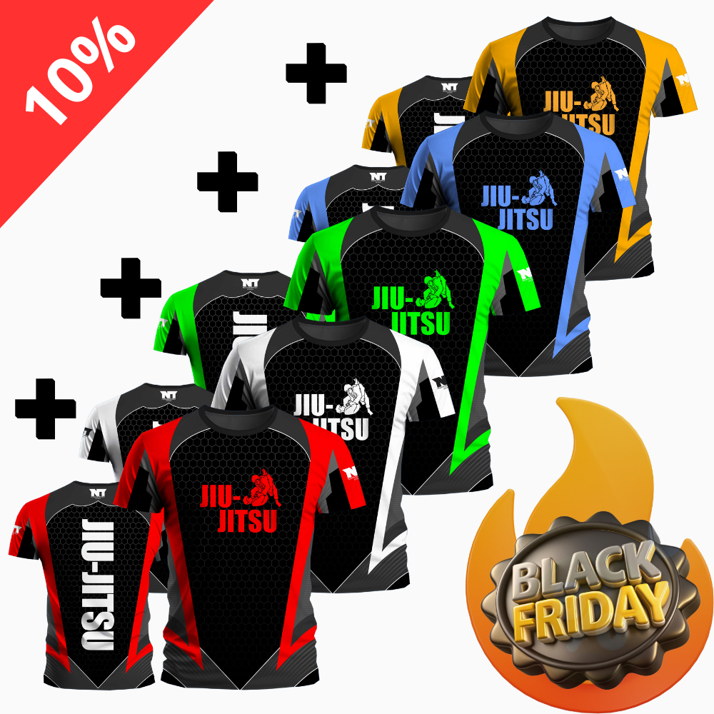 Kit 5 Camisetas Jiu-Jitsu | Dry Fit Premium | Treino Academia | Várias Cores Lutas Artes Marciais