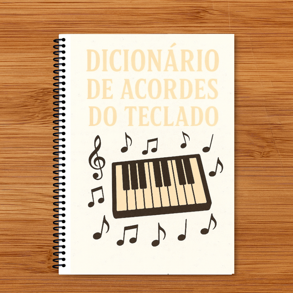 Super Dicionário de Acordes do Teclado para Iniciantes Apostila Caderno Memorize Rápido do Zero e Saia Tocando
