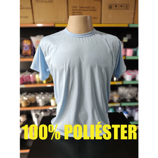 Camisa Azul Celeste Malha 100% Poliéster Sublimação Adulto e Infantil LISA SEM ESTAMPA
