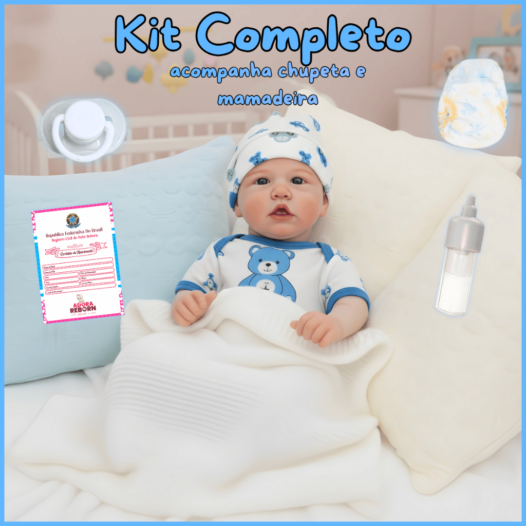 Bebê Reborn Boneco Menino Realista Original Corpinho em Silicone