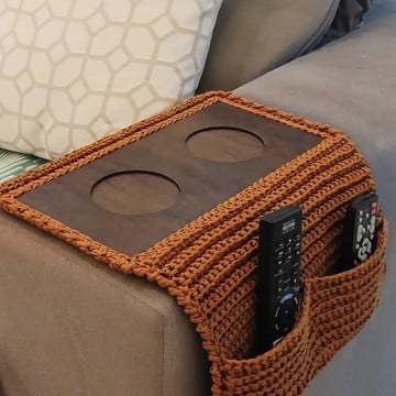 Kit 2 Pares De Base Para Crochê Braço Sofá Suporte Para Copo Artesanato MDF em Oferta na Shopee