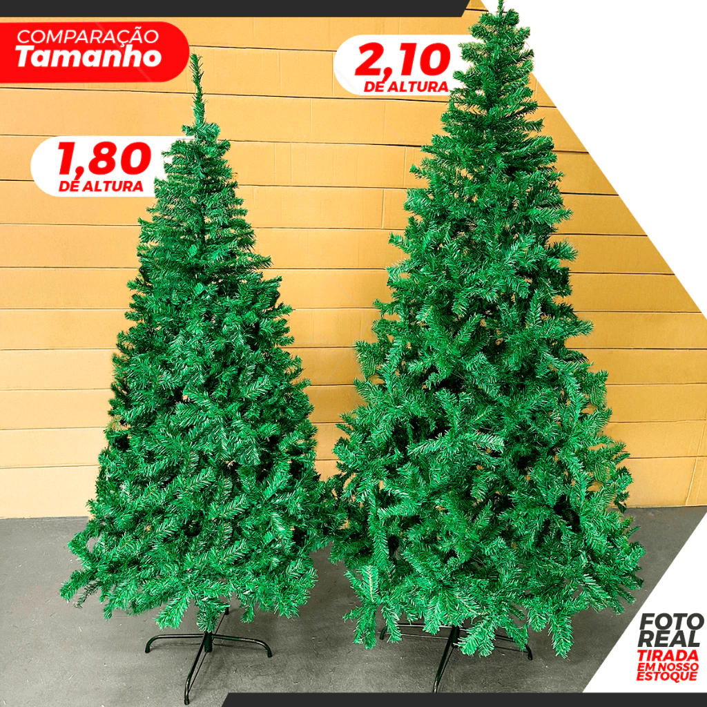 Arvore de Natal Pinheiro Tradicional 1,5m/1,8m/2,1m 350/650/950 Galhos Decoração de Natal