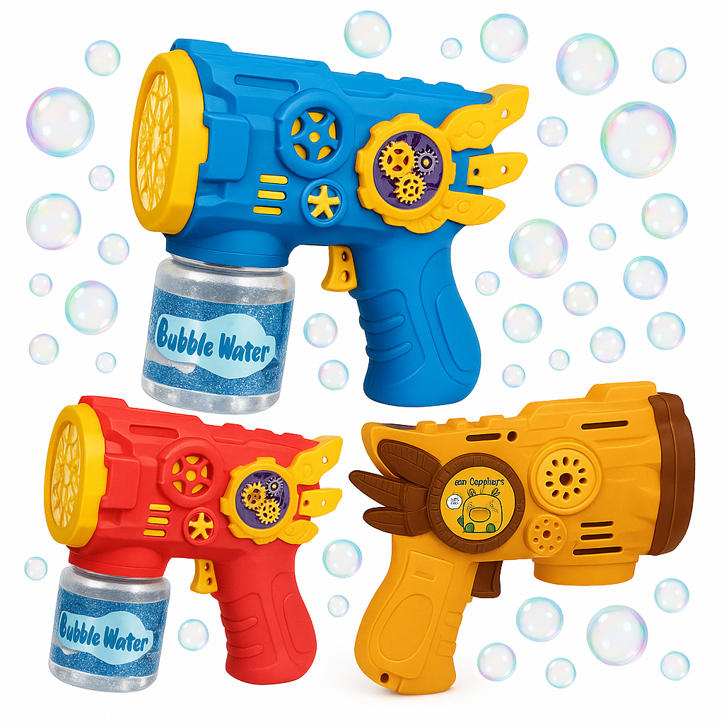 Brinquedo Maquina Automática Lança Bolha De Sabão Colorido Infantil  Azul E Vermelho 50ML