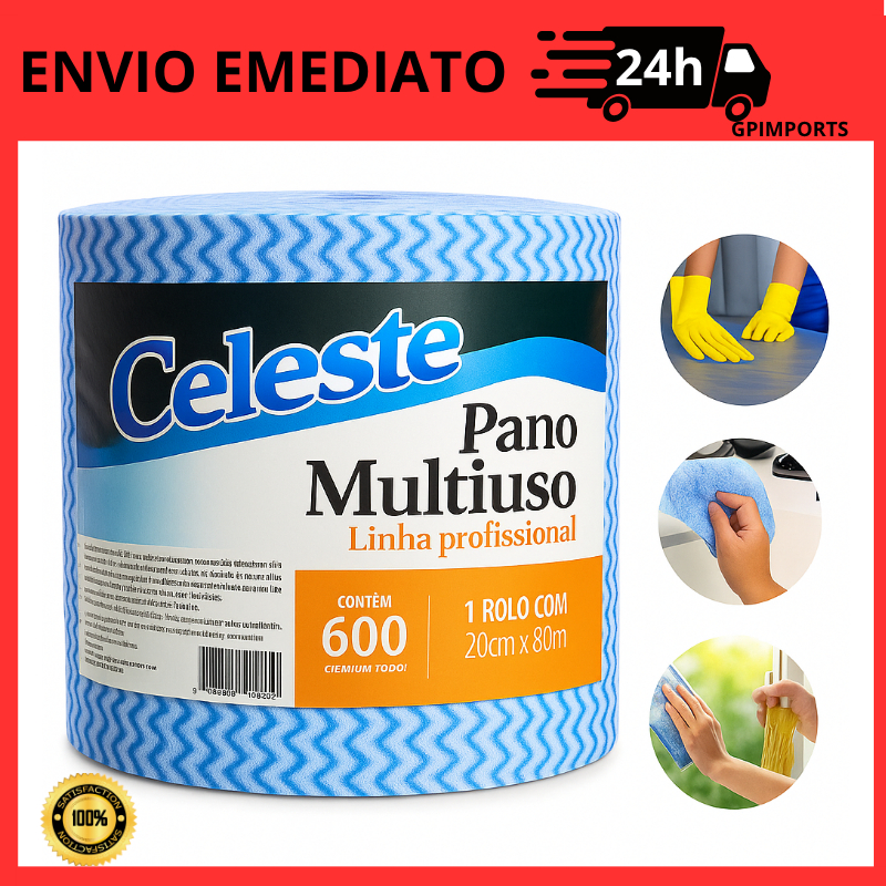 600  Panos Multiuso Celeste 20x40cm Rolo 240m 100 - 50 panos -Limpeza Profissional Vidros, Eletrodomésticos e Móveis em Oferta na Shopee