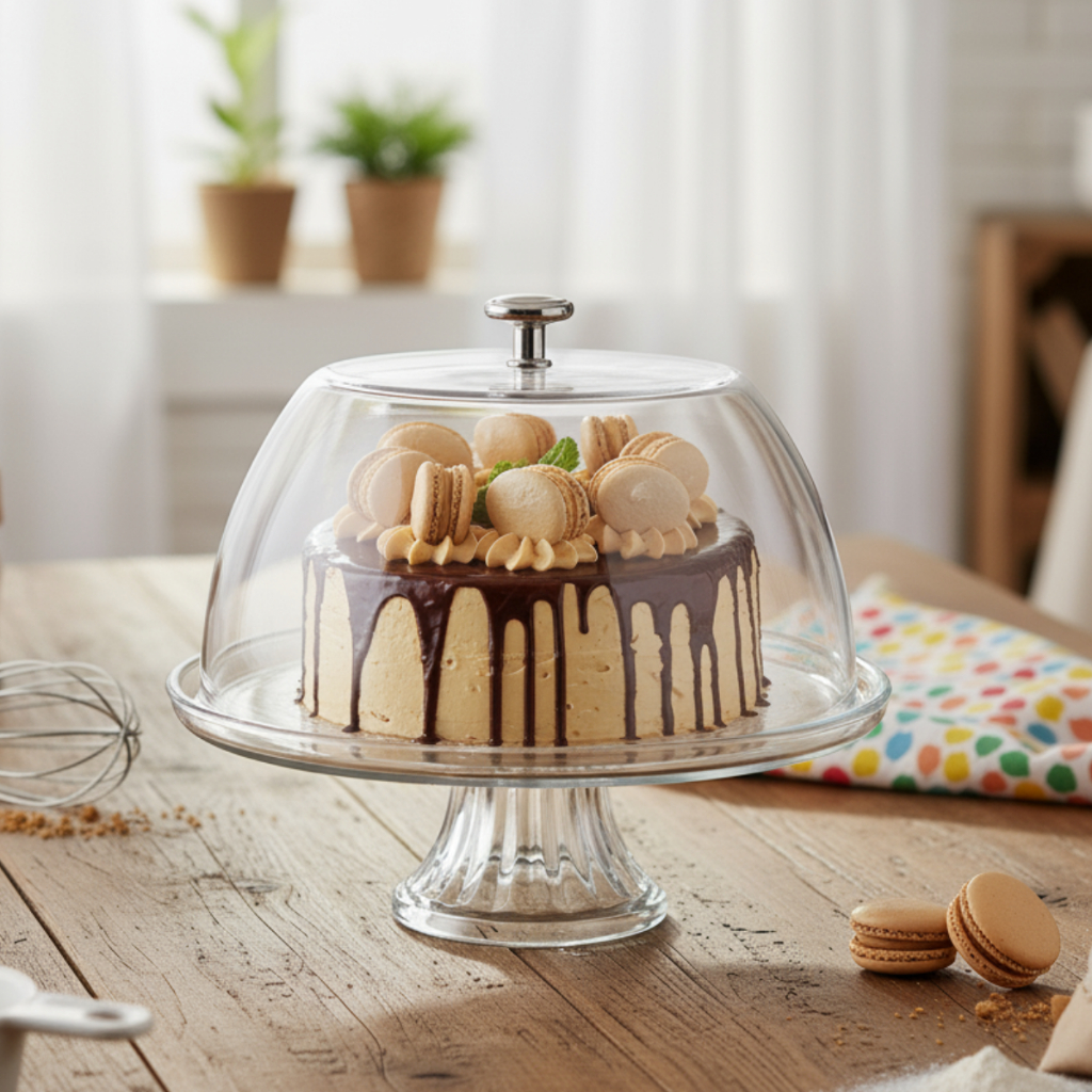 Boleira de Vidro com Tampa White Opaline M para Bolos e Sobremesas - Ruvolo em Oferta na Shopee