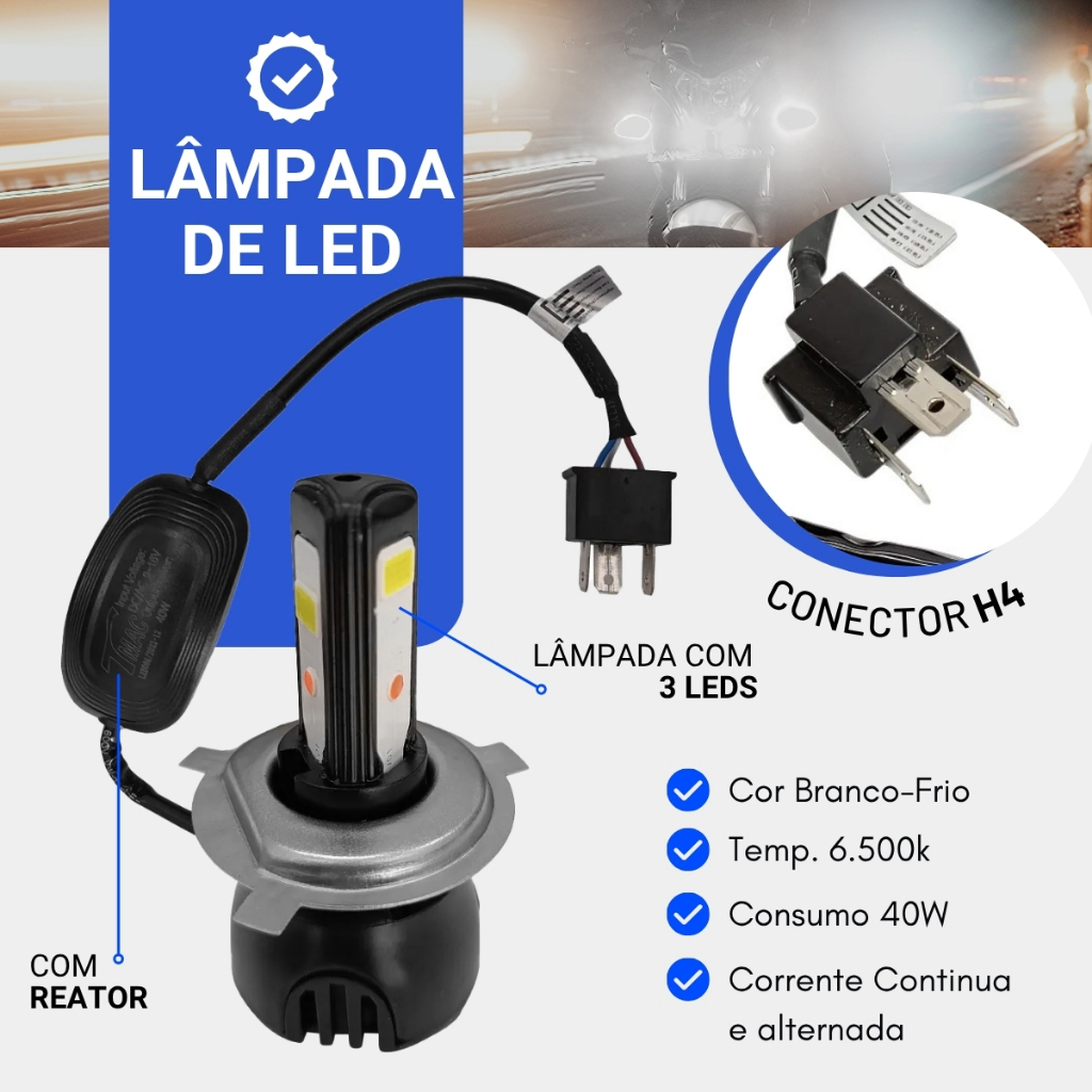 Lampada Farol Led 3d Titan Fan 125 150 Moto Bi-xenon 6500k · foto 2