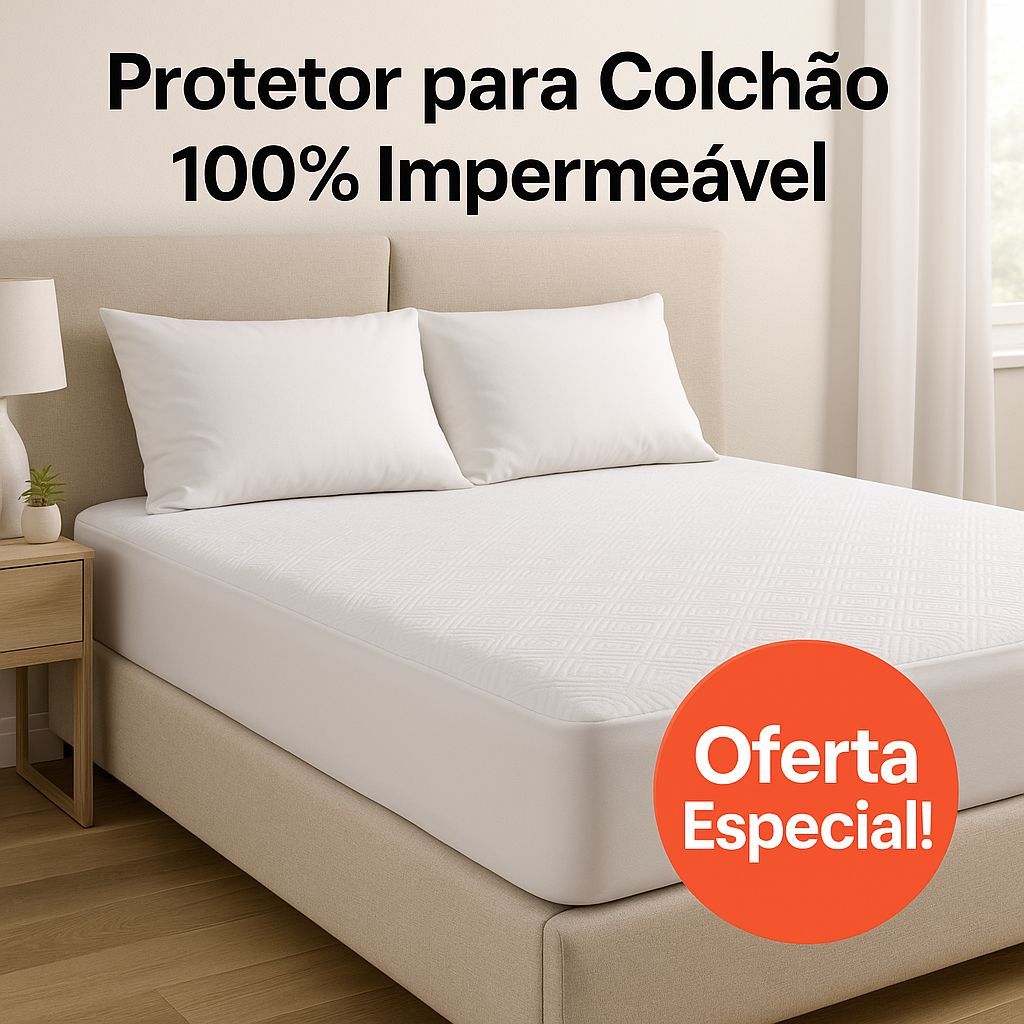 Protetor de Colchão Impermeável Jacquar Premium | Capa Impermeável com Elástico 100% a prova d'água