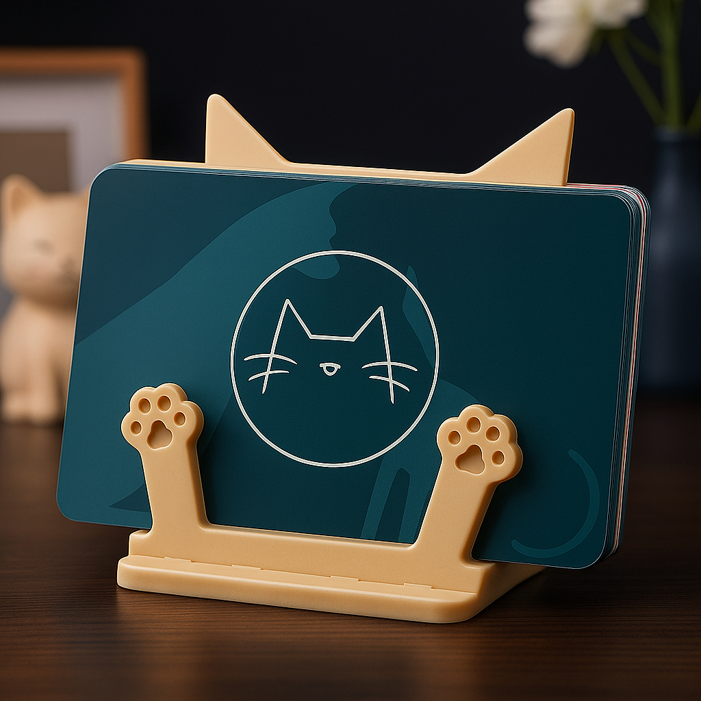 Expositor Porta Cartão De Visita Suporte Gatinho Gato Pet cartão panfleto Livreto Escritorio Sala