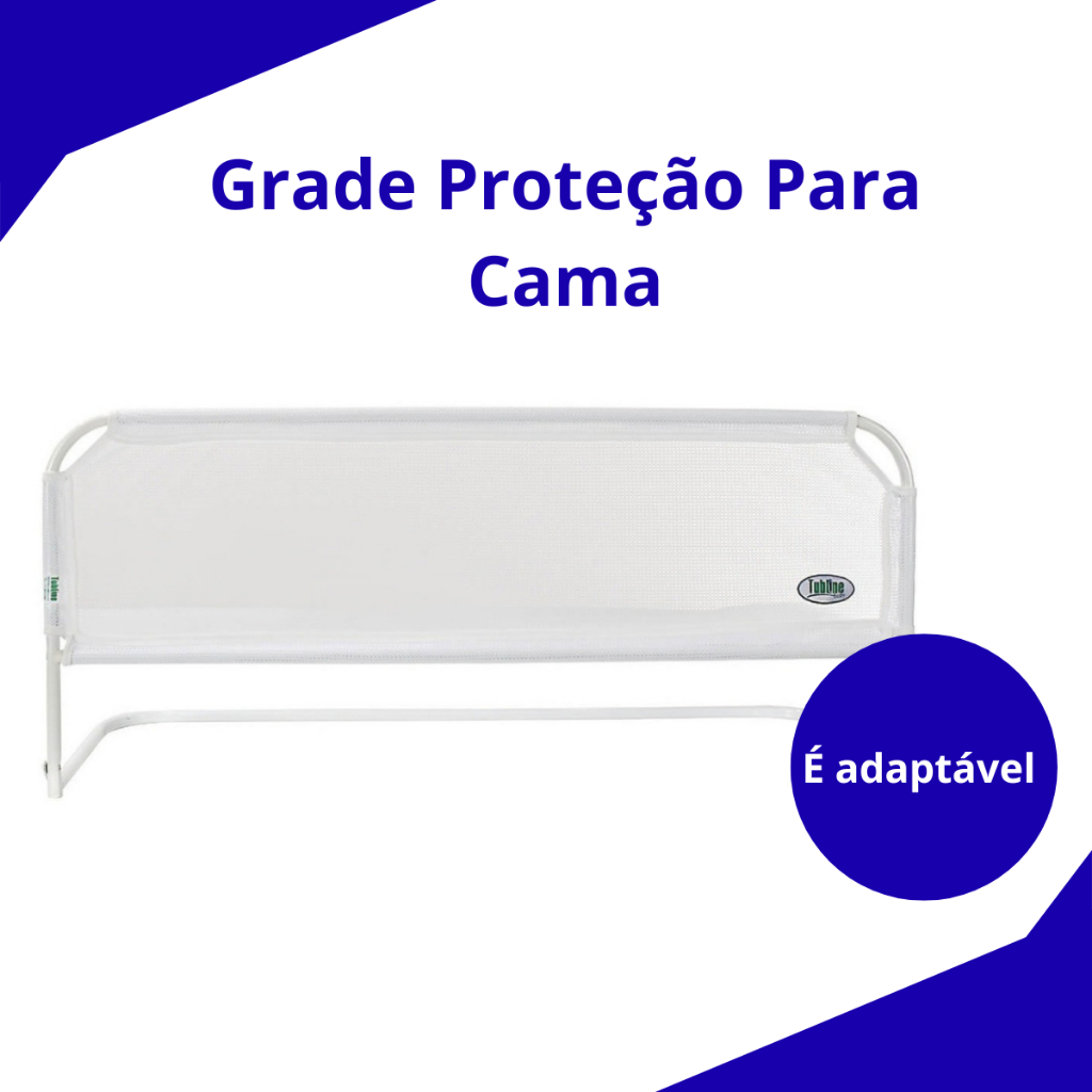 Grade Proteção Protetor Para Cama Infatil Super Luxo Tubline Cor Branco Lisa ou Cinza
