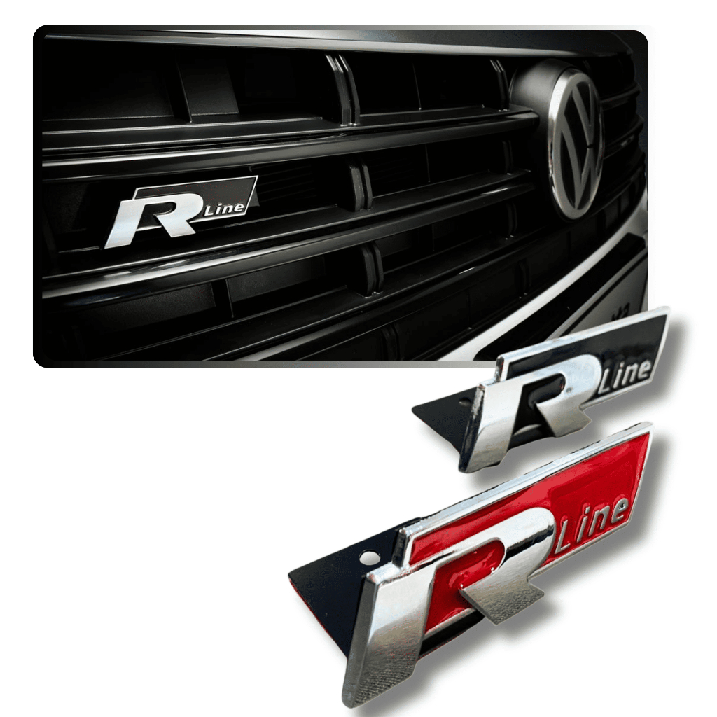 Emblema Aplique Adesivo Grade Frontal R Line Volkswagen Golf, Jetta Tiguan T-Cross Nivus Virtus Up Polo