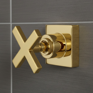 Acabamento Registro Cruzeta Dourado Brilhante Chuveiro Banheiro Padrão Deca em Metal  1/2 3/4 em Oferta na Shopee