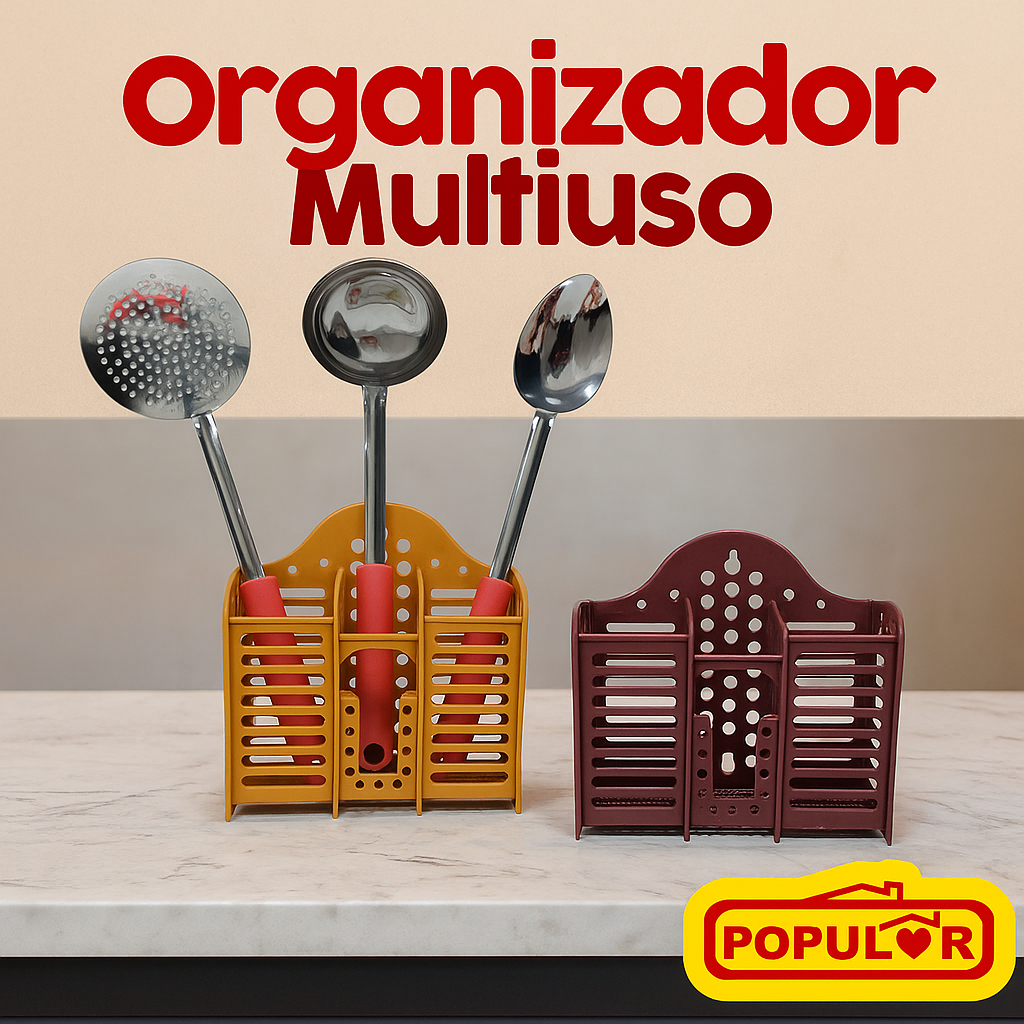 Porta Talher De Plástico 3 Divisórias