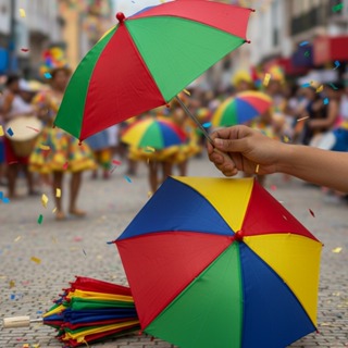 Mini Guarda Chuva Frevo Sombrinha Carnaval 1170 em Oferta na Shopee