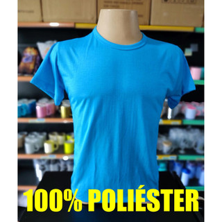 Camisa Azul Turquesa Malha 100% Poliéster Sublimação Adulto e Infantil LISA SEM ESTAMPA