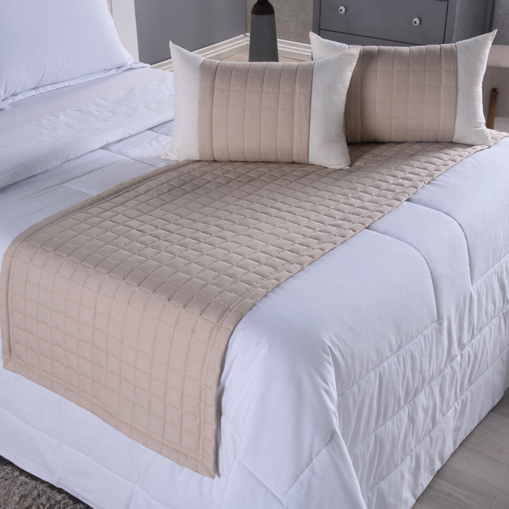 Peseira de Cama Decorativa Kit 5 Peças Cama Queen e King 300 Fios Macio Matelado