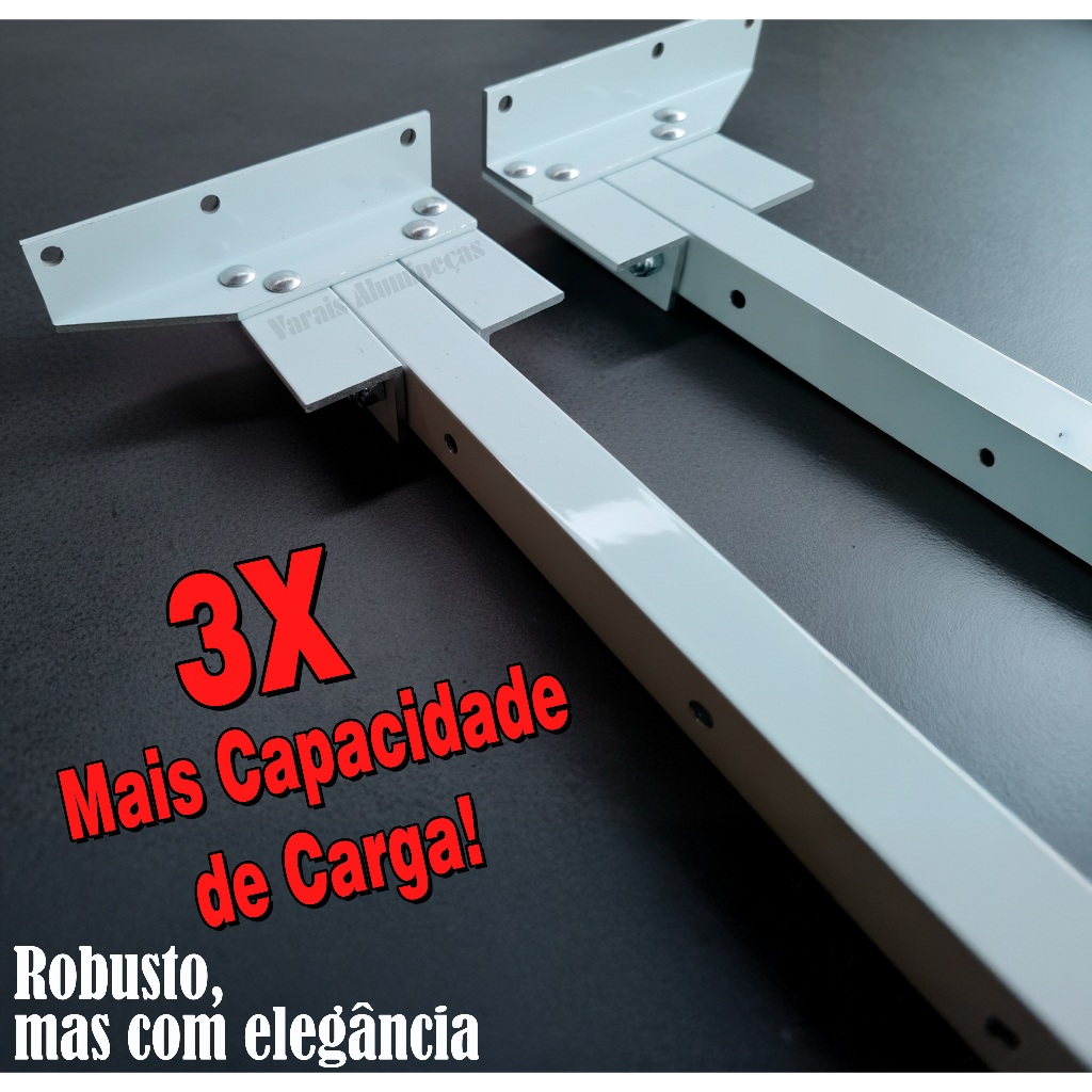Varal em Aluminio Articulado com Reforço - O varal de parede mais forte da categoria - Comprovado!