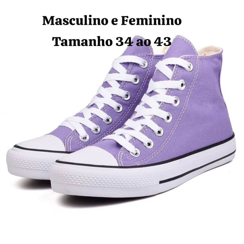 Star Cano Alto Unissex Tênis Al Botinha Colegial do 34 ao 43 em Oferta na Shopee