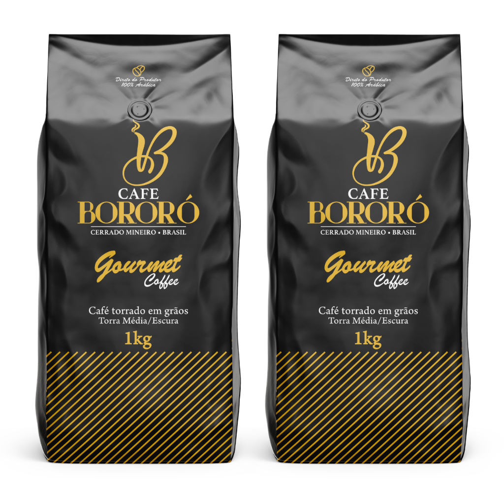 Café Em Grãos Torrado Arábica Gourmet 2kg Café Bororó