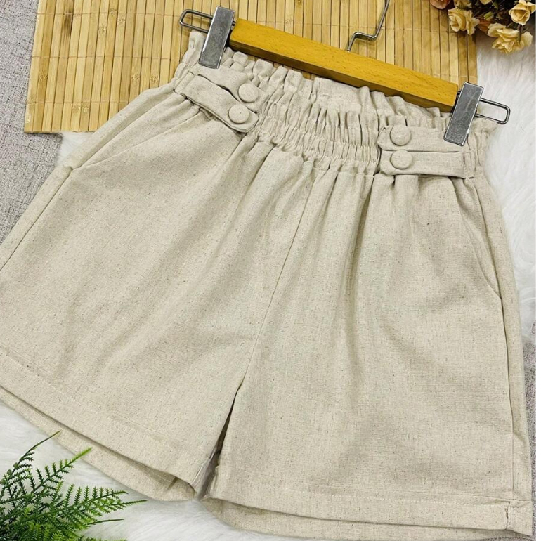 Short Linho Feminino Com Botões Forrados Elástico Com Bolso Tendencia 2026 em Oferta na Shopee