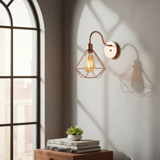 Luminária Arandela de Parede Retrô Diamante Aramado 127v/220v em Oferta na Shopee