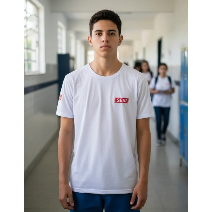camiseta uniforme sesi oficial malha fria PV infantil e juvenil modelo 2026