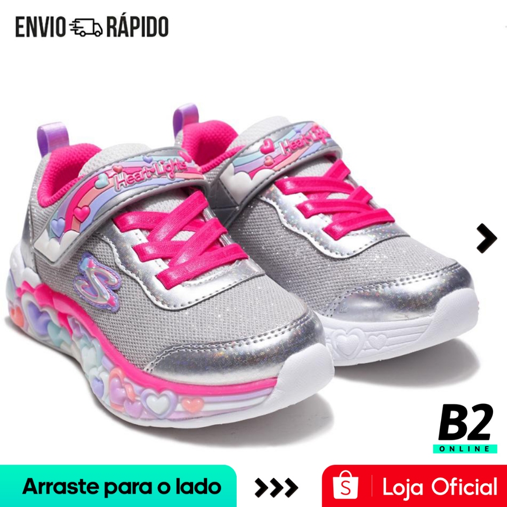 Tênis Skechers Eternal Heart Lights Infantil Original Com Nota Fiscal e Garantia em Oferta na Shopee