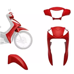 KIT CARENAGEM COMPLETO BIZ 125 2011-2012 - (3 PÇ) - ( VERMELHO MACEIO ) PRO TORK