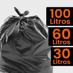 100 Sacos De Sanito Lixo Preto Resistente 30 60 100 Litros Direto Fábrica Lixeira Prédio