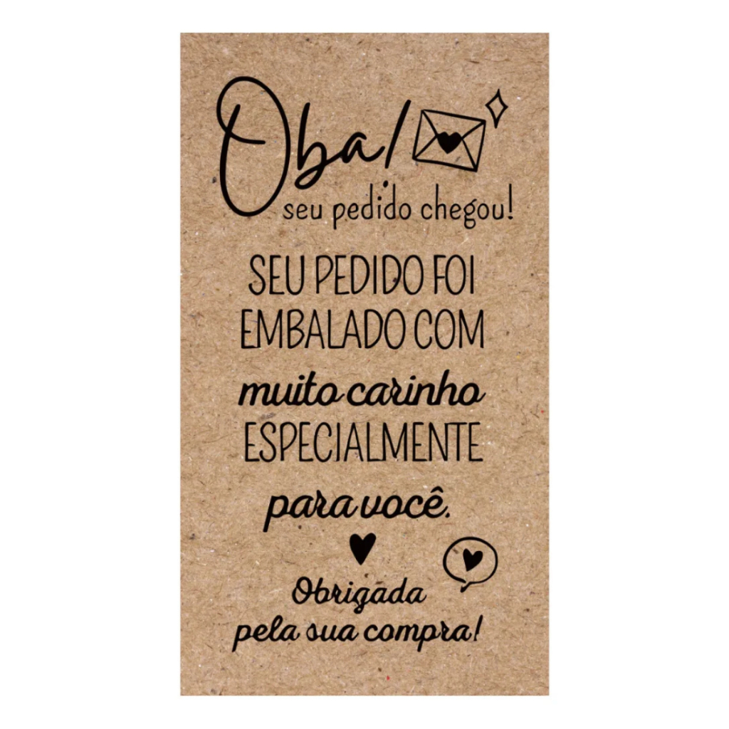 Tags Kraft Cartões De Agradecimento Para Cliente - Ecommerce Loja Virtual ou Física