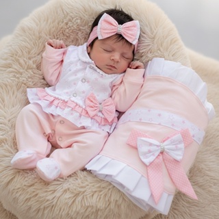 Saída de Maternidade Menina Dudinha Estrela Rosa 04 Peças em Oferta na Shopee