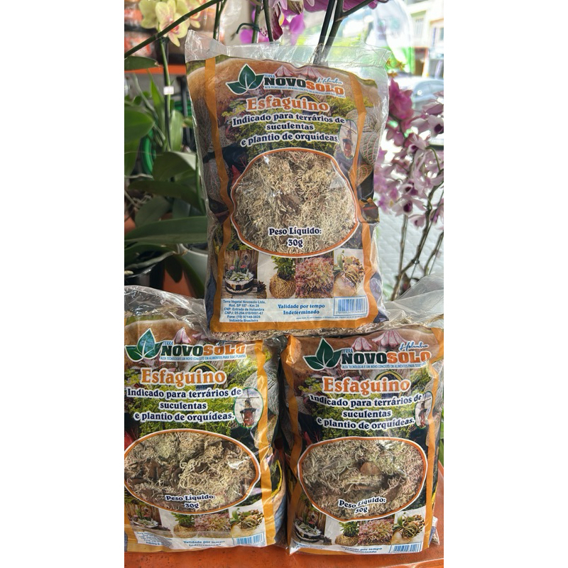 Kit3 Musgo Sphagnum 100% Natural - Retenção de Umidade, Enraizamento e Substrato para Orquídeas e Plantas Musgo Orgânico