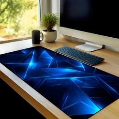 Mouse Pad Grande Gamer Premium Antiderrapante Diversos Tamanhos Tema Azul Borda Costurada