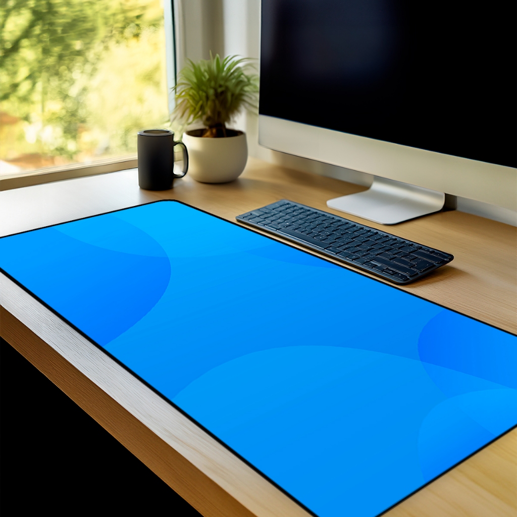Mouse Pad Grande Gamer Premium Antiderrapante Diversos Tamanhos Tema Azul Borda Costurada — imagem 2 de 2