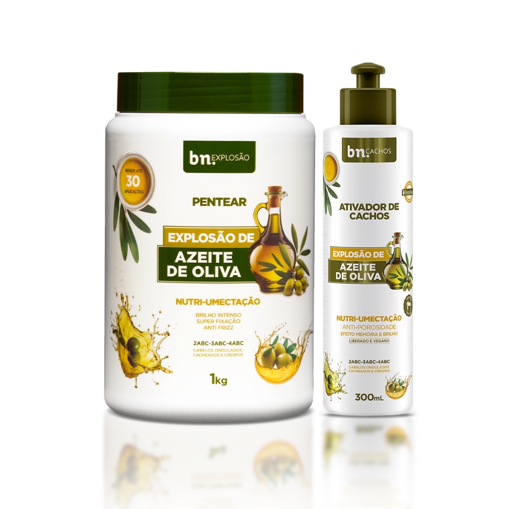 Kit Creme de Pentear Azeite de Oliva + Ativador | bn.Cachos