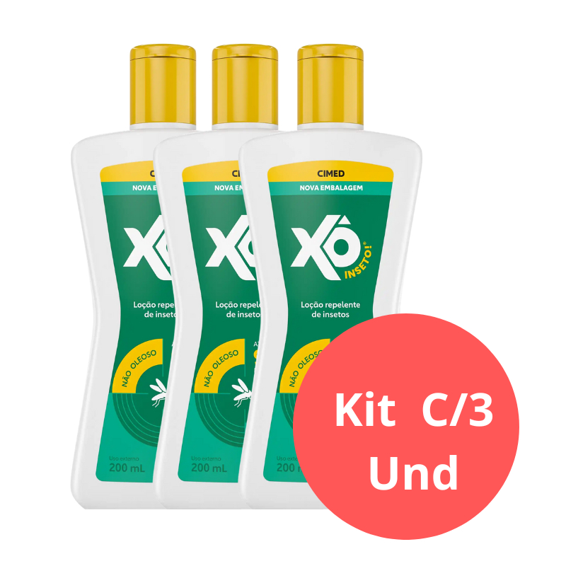 KIT REPELENTE C/3 XO CIMED INSETO LOCAO 200 ML 3 UND
